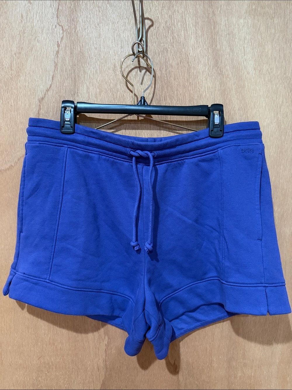 DSG dicks,sporting goods classic fleece short, 4” mid rise w/pockets indigo blue